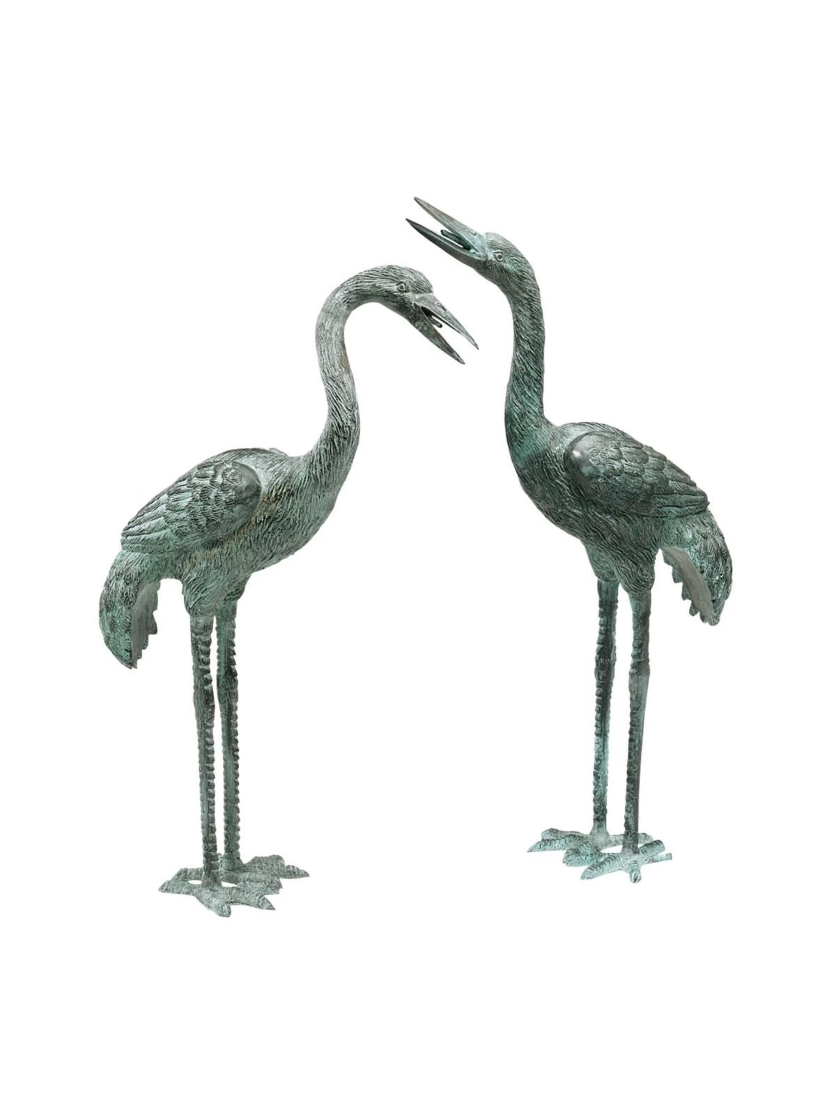 Bronze Crane Statues, Small 1 Bronze Crane Statues, Small