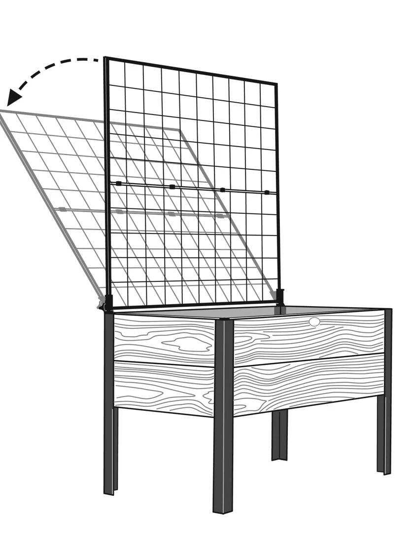 Elevated Planter Box And Space-Maker Pivoting Trellis Set, 2' X 4' 2 Elevated Planter Box And Space-Maker Pivoting Trellis Set, 2' X 4' - Image 2
