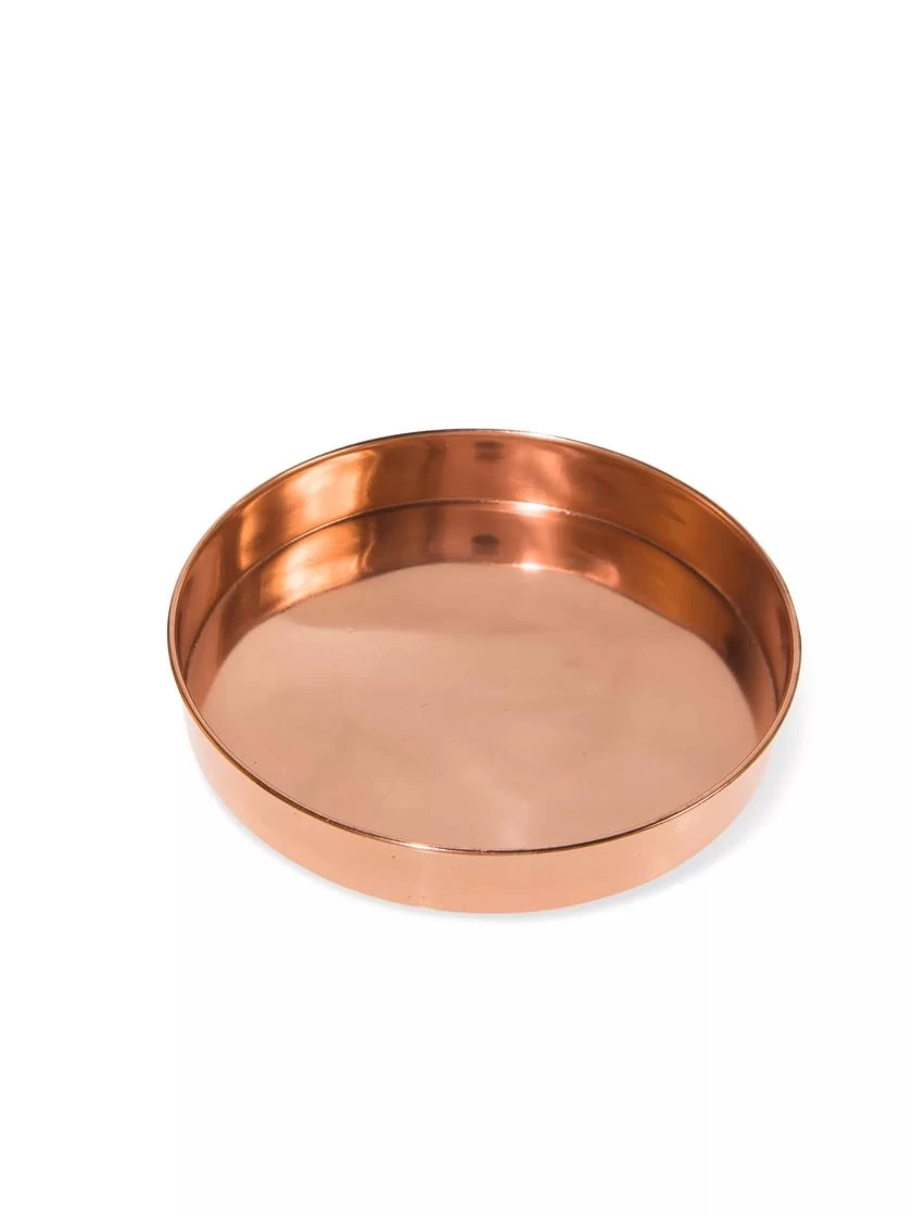 Small Round Copper Plant Tray, 10" 4 Small Round Copper Plant Tray, 10" - Image 4