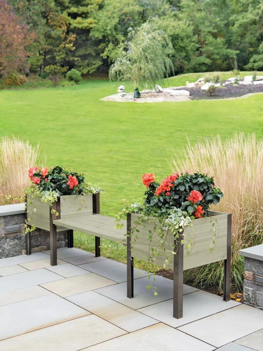 Elevated Cedar Planter Bench Kit, Eco-Stained, 90" 2 Elevated Cedar Planter Bench Kit, Eco-Stained, 90" - Image 2