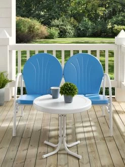Crosley Griffith Loveseat & Table Metal Outdoor Seating Set