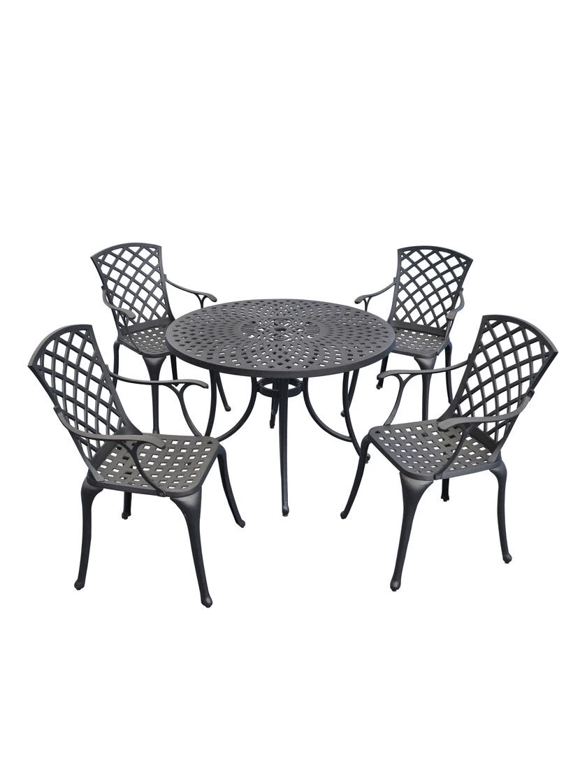 Crosley Sedona Five-Piece Outdoor Dining Set With High Back Armchairs 1 Crosley Sedona Five-Piece Outdoor Dining Set With High Back Armchairs