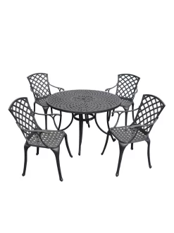 Crosley Sedona Five-Piece Outdoor Dining Set With High Back Armchairs 5 Crosley Sedona Five-Piece Outdoor Dining Set With High Back Armchairs -Green Haven Shop 8599666 01v crosley sedona five piece outdoor dining set with high back arm chairs 48 inch black