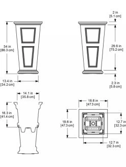 Fairfield Self-Watering Tall Patio Planters, 34” 27 Fairfield Self-Watering Tall Patio Planters, 34” -Green Haven Shop 8600109 11V tif