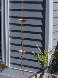 Umbrella Pure Copper Rain Chain, 8.5'