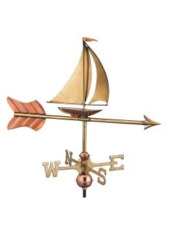Sailboat Cottage Copper Weathervane With Roof Mount -Green Haven Shop 8600347 02v sailboat cottage copper weathervane roof mount