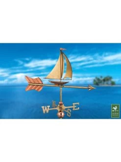 Sailboat Garden Copper Weathervane With Pole 7 Sailboat Garden Copper Weathervane With Pole -Green Haven Shop 8600347 03v sailboat cottage copper weathervane roof mount 1