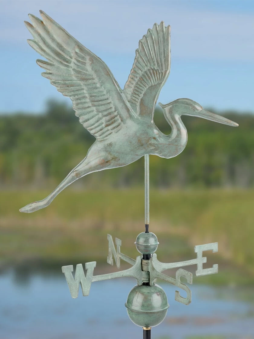 Graceful Blue Heron Copper Weathervane 6 Graceful Blue Heron Copper Weathervane - Image 6
