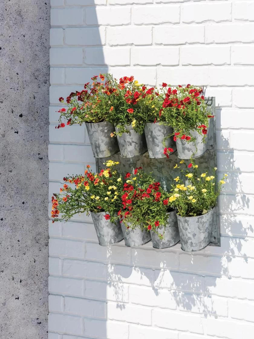8 Pot Metal Wall Planter 1 8 Pot Metal Wall Planter