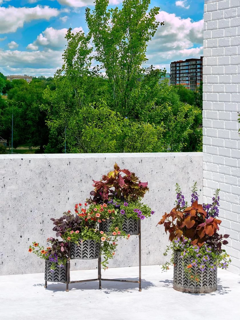 Galvanized Grow Bag Triple Planters With Stand 6 Galvanized Grow Bag Triple Planters With Stand - Image 6