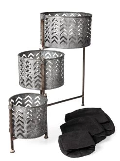 Galvanized Grow Bag Triple Planters With Stand 8 Galvanized Grow Bag Triple Planters With Stand -Green Haven Shop 8609180 4817 tif