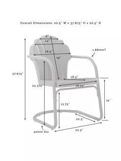 Crosley Tulip Chair Set, Set Of 2 -Green Haven Shop 8609287 46V jpg