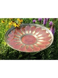 Achla Designs Red African Daisy Birdbath With Stake