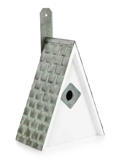 Swiss Chalet Bird House With Verdigris Copper Roof 5 Swiss Chalet Bird House With Verdigris Copper Roof -Green Haven Shop 8609501 02v