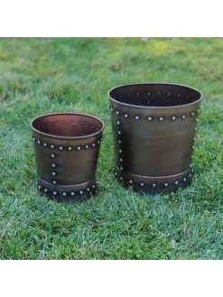 Riveted Planters, Set Of 2 13 Riveted Planters, Set Of 2 -Green Haven Shop 8610032 01v