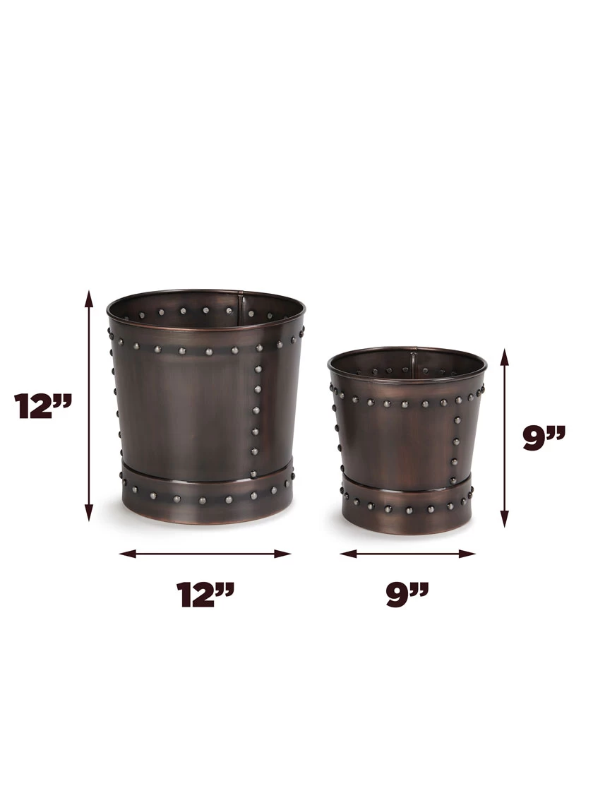 Riveted Planters, Set Of 2 8 Riveted Planters, Set Of 2 - Image 8