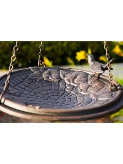 Floral Motif Hanging Birdbath 5 Floral Motif Hanging Birdbath -Green Haven Shop 8610562 01v