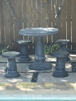 Round Patio Garden Table 8 Round Patio Garden Table -Green Haven Shop 8610576 12v exaco trading endura clay stools set of 4 1