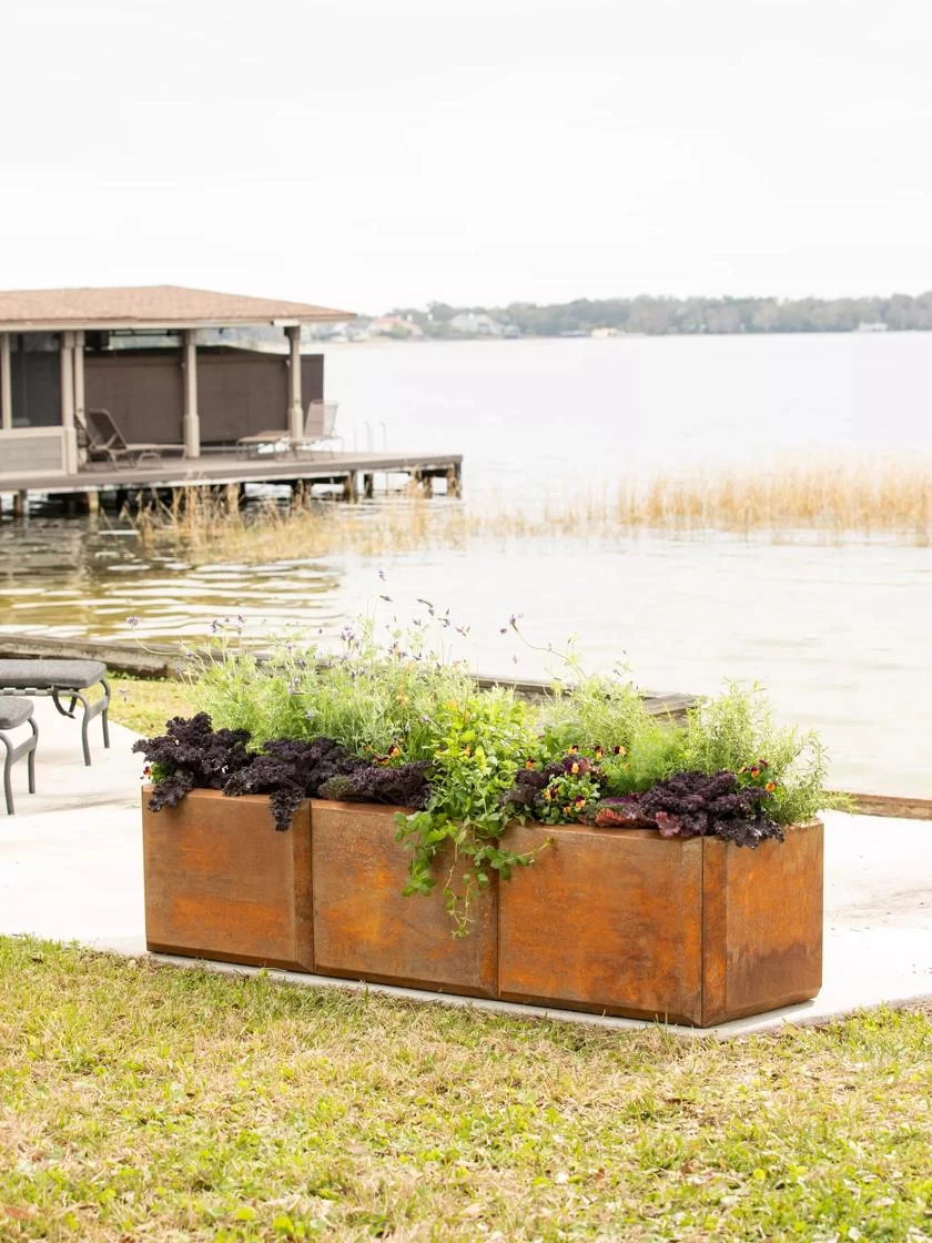 Corten Steel Modular Raised Bed, 2'x6' 1 Corten Steel Modular Raised Bed, 2'x6'