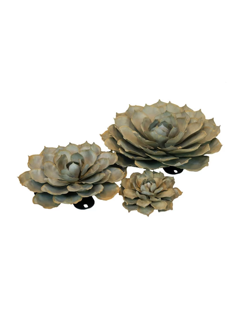 Desert Steel Blue Rose Succulent Sculpture 1 Desert Steel Blue Rose Succulent Sculpture