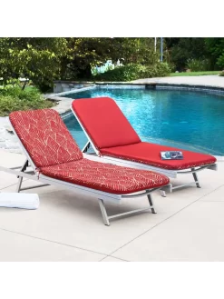 Outdoor Decor™ Chaise Lounge Cushions, 22" X 73" -Green Haven Shop 8611127 102v fthr outdoor chaise lounge cushion 22x73 red feather