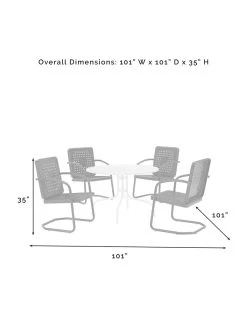 Crosley Bates 5-piece Outdoor Dining Set 21 Crosley Bates 5-piece Outdoor Dining Set -Green Haven Shop 8611581 07v