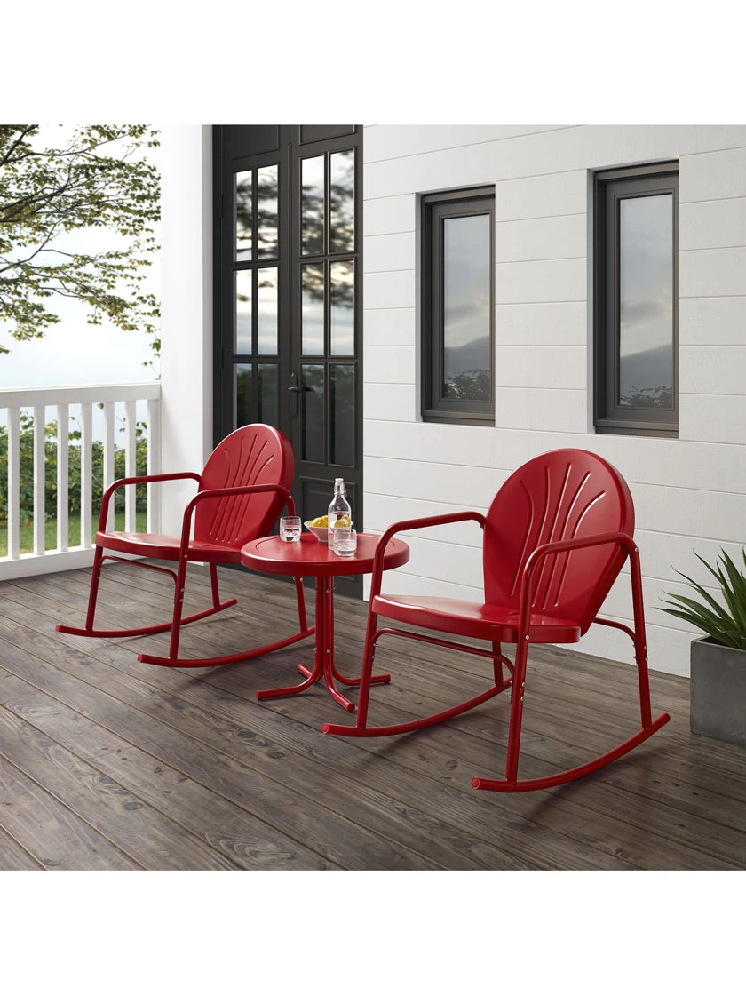 Crosley Griffith 3-piece Outdoor Rocking Chair Set 3 Crosley Griffith 3-piece Outdoor Rocking Chair Set - Image 3