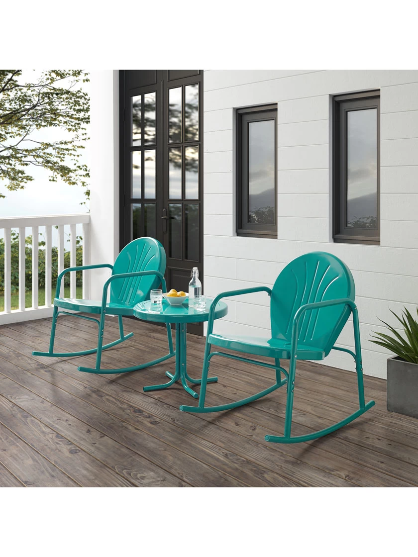 Crosley Griffith 3-piece Outdoor Rocking Chair Set 5 Crosley Griffith 3-piece Outdoor Rocking Chair Set - Image 5