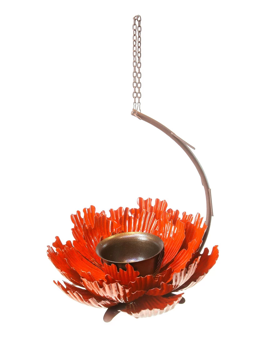 Desert Steel Sunset Peony Bird Feeder 3 Desert Steel Sunset Peony Bird Feeder - Image 3