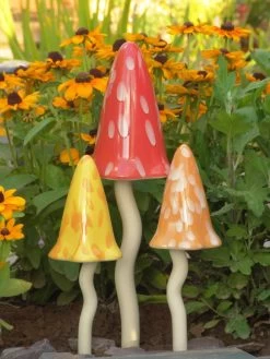 Potting Shed Tinkling Toadstool Sculptures, Set Of 3 11 Potting Shed Tinkling Toadstool Sculptures, Set Of 3 -Green Haven Shop 8611730 sum 03v