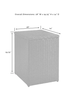 Crosley Palm Harbor Outdoor Wicker Rectangular Side Table -Green Haven Shop 8611950 06v