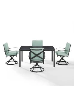 Crosley Kaplan 5Pc Outdoor Dining Set With Swivel Chairs 21 Crosley Kaplan 5Pc Outdoor Dining Set With Swivel Chairs -Green Haven Shop 8611955 07v