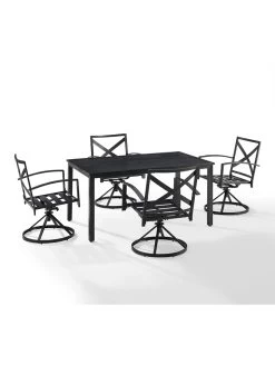 Crosley Kaplan 5Pc Outdoor Dining Set With Swivel Chairs 23 Crosley Kaplan 5Pc Outdoor Dining Set With Swivel Chairs -Green Haven Shop 8611955 08v