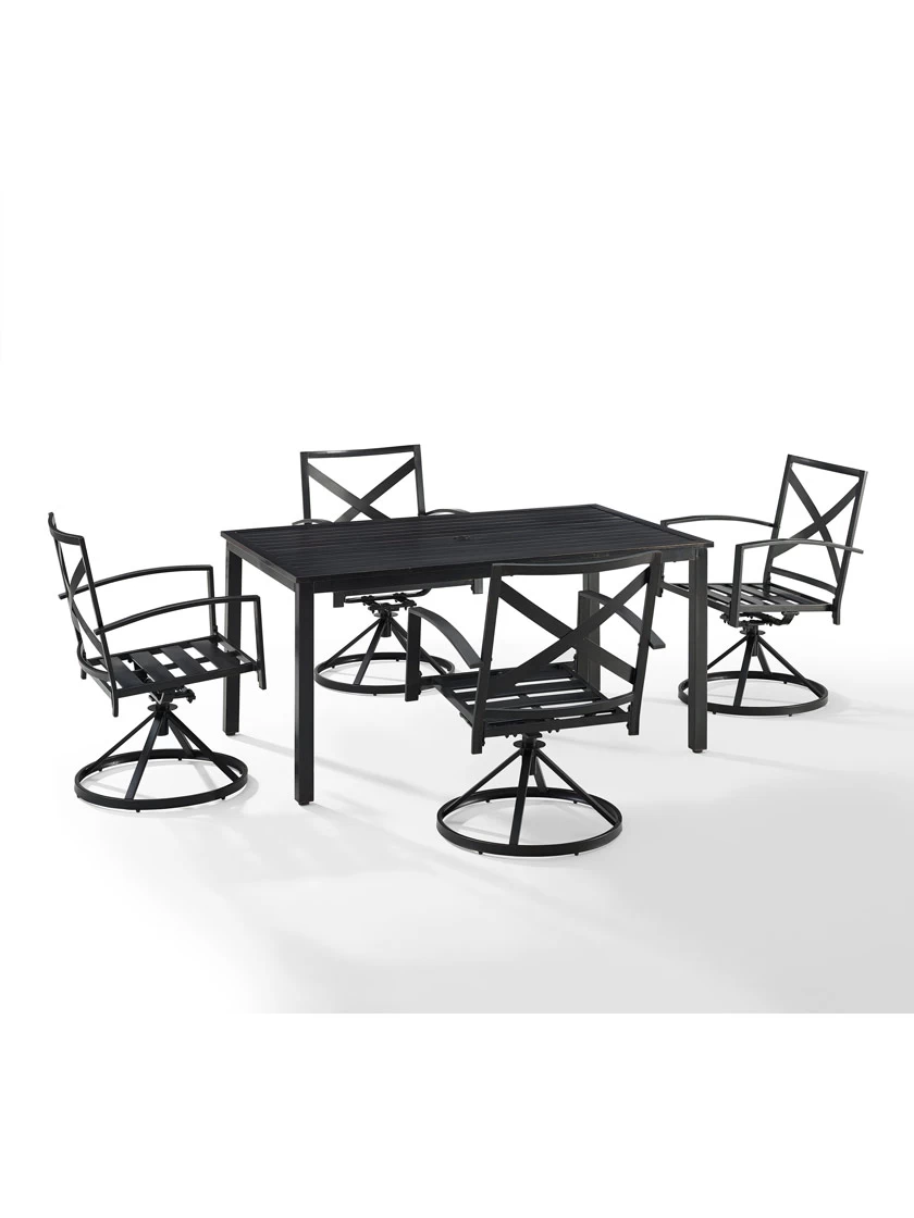 Crosley Kaplan 5Pc Outdoor Dining Set With Swivel Chairs 8 Crosley Kaplan 5Pc Outdoor Dining Set With Swivel Chairs - Image 8