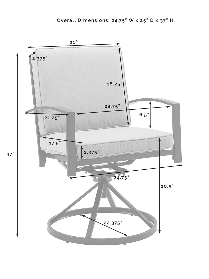 Crosley Kaplan 5Pc Outdoor Dining Set With Swivel Chairs 15 Crosley Kaplan 5Pc Outdoor Dining Set With Swivel Chairs - Image 15