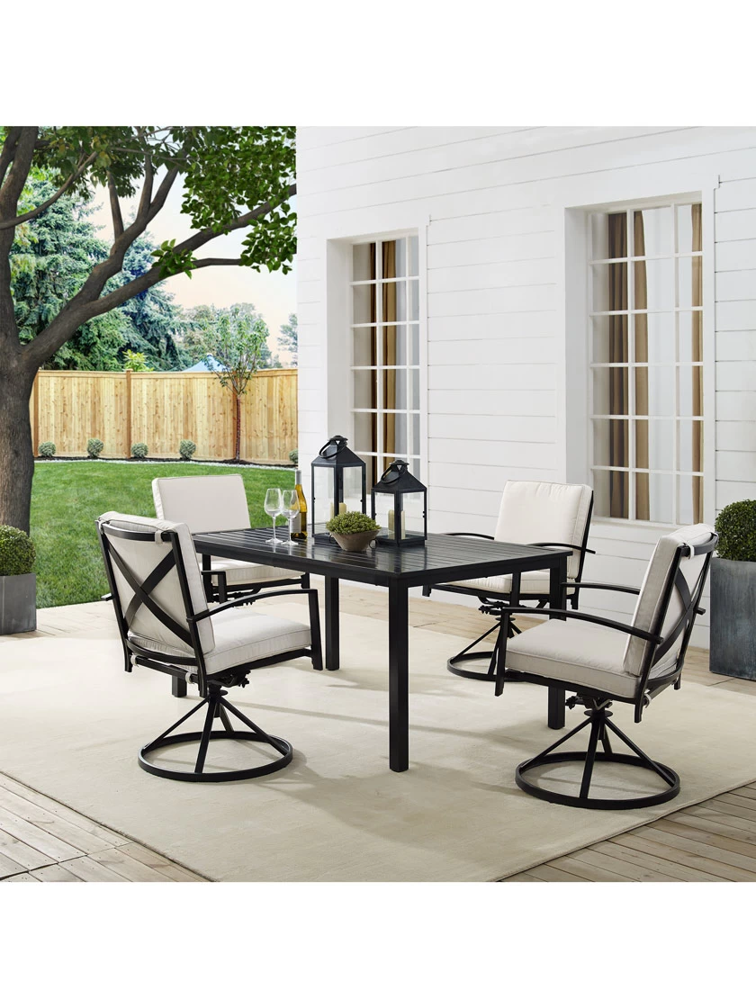 Crosley Kaplan 5Pc Outdoor Dining Set With Swivel Chairs 2 Crosley Kaplan 5Pc Outdoor Dining Set With Swivel Chairs - Image 2