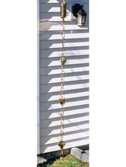 Wine Bottle, Grapes & Glasses Copper Rain Chain, 9.5' -Green Haven Shop 8612744 01v