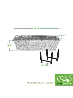 Achla Designs Handrail Flowerbox Bracket Kit For Rail 11 Achla Designs Handrail Flowerbox Bracket Kit For Rail -Green Haven Shop 8612884 02v