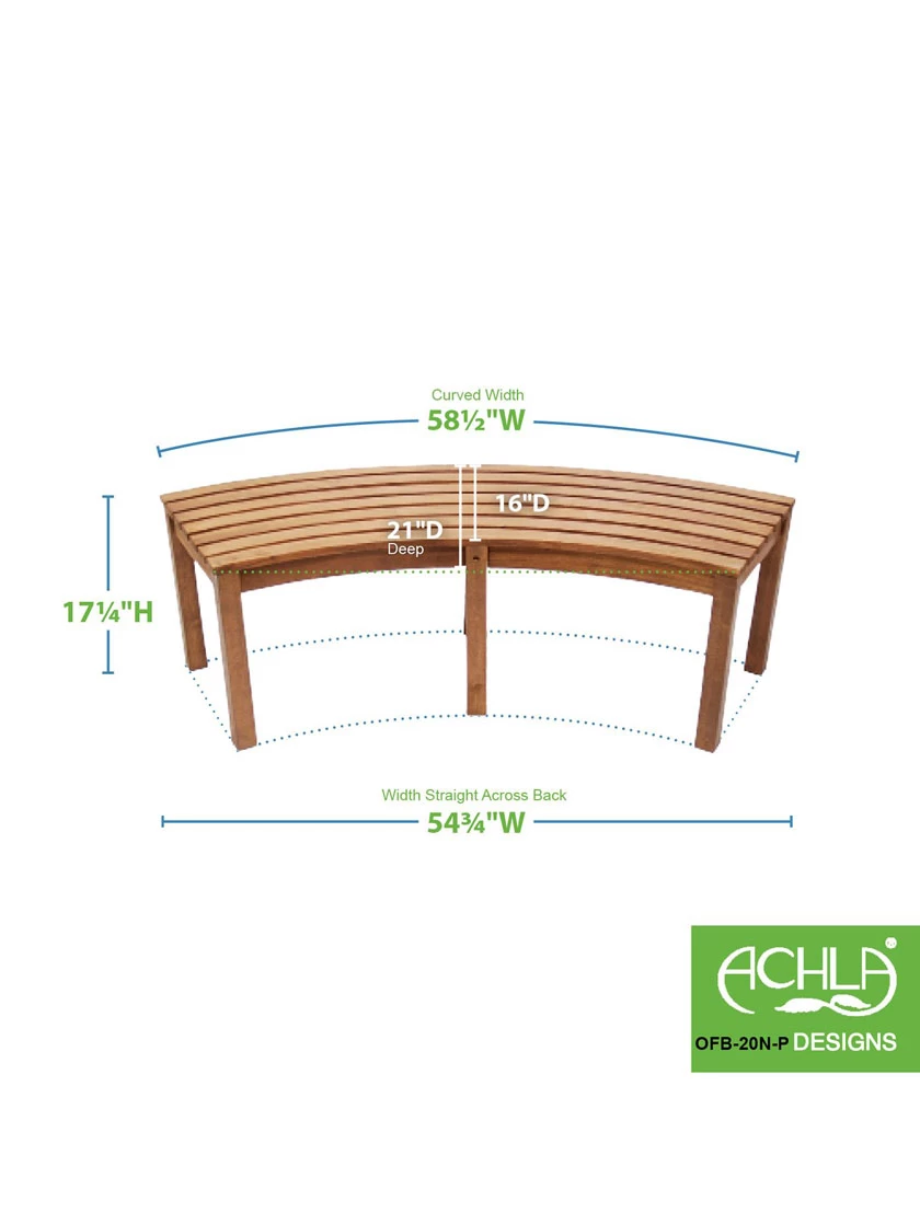 Achla Designs Curved Backless Bench 5 Achla Designs Curved Backless Bench - Image 5