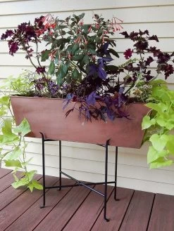 Green Haven Shop -Green Haven Shop 8612915 01v achla designs plain copper flower box large
