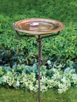 Copper And Twigs Birdbath