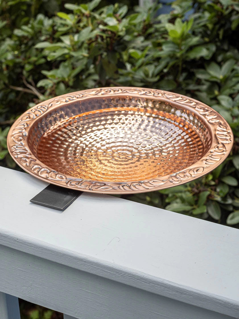 Pure Copper Bird Bath Deck Mount 1 Pure Copper Bird Bath Deck Mount