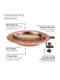 Pure Copper Bird Bath Deck Mount 14 Pure Copper Bird Bath Deck Mount -Green Haven Shop 8613381 05v