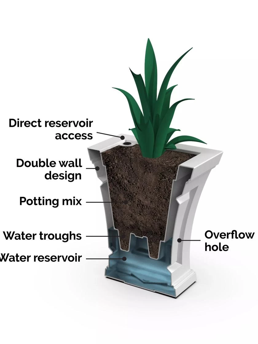 Cambridge Tall Planter, 18" Height 2 Cambridge Tall Planter, 18" Height - Image 2
