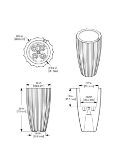 Sedona Tall Planter, 28" Height -Green Haven Shop 8613525 10V 3 4