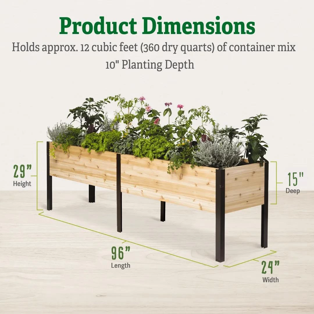 Eco-Stained Elevated Planter Box, 2'x8' 2 Eco-Stained Elevated Planter Box, 2'x8' - Image 2